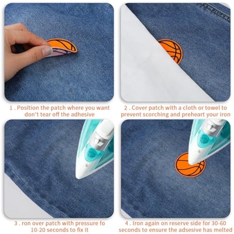 20 Pack Basketball Iron on Patch, Basketball Patches Iron On and Sew On Applique Sports Embroidered Patches Badge for Clothes Jeans Jacket Hat Dress Backpacks DIY Clothing Repair Accessories - Image 4